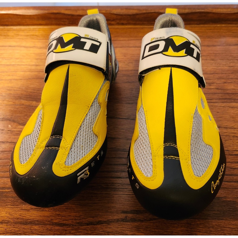 DMT Competition R3 Cycling Shoe Yellow Silver Black Italy Size 39 Shimano Cleats